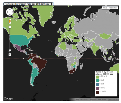 Washington Post - World Gun Violence Map